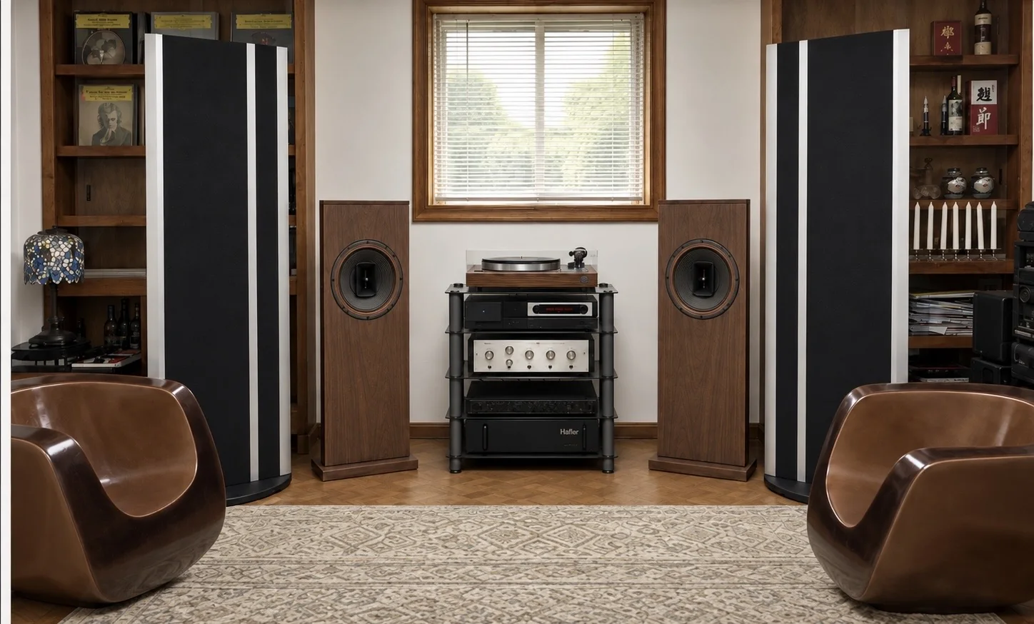 Analog Intention listening room with Neumann, Magnepan and Electro-Voice monitoring perspectives