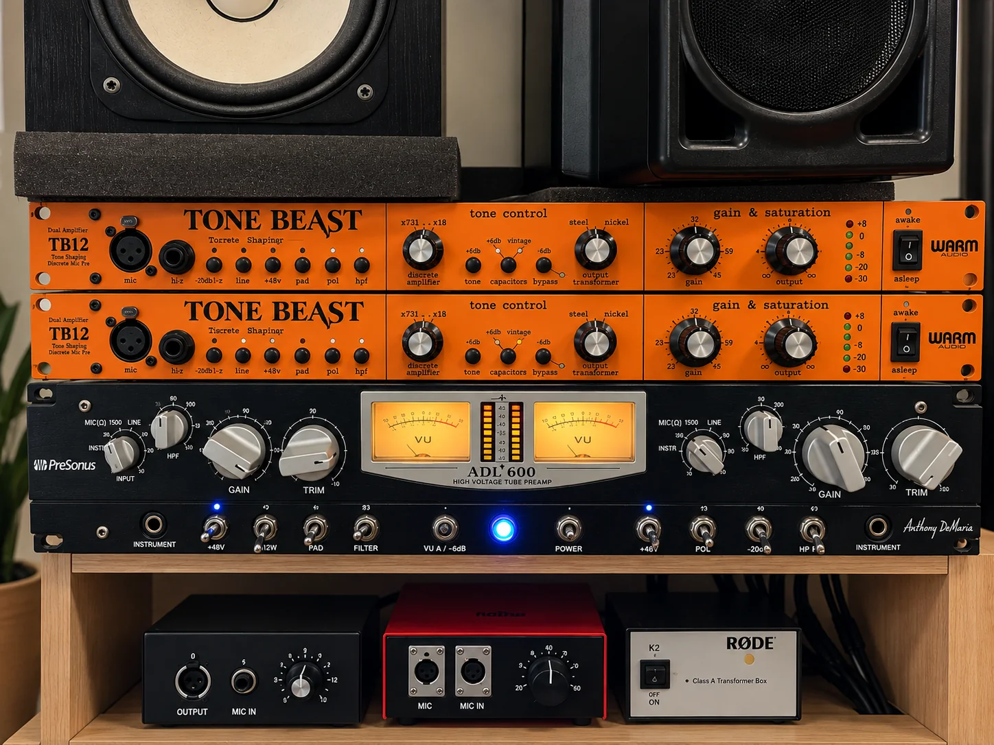 Warm Audio Tone Beast TB12 and PreSonus ADL600 preamps at Analog Intention